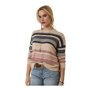 Ariat Kimmy‎ Sweater Pullover Stripe Knit Small Casual Cozy